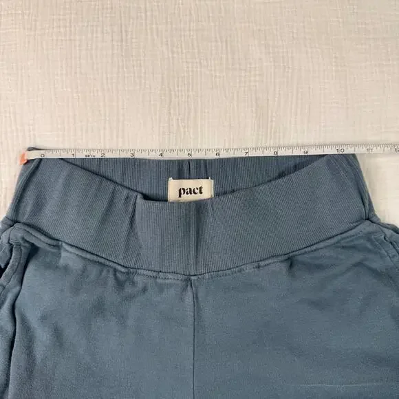 Pact Lounge Pants Blue Ribbed Waist Straight Leg Women’s Small Organic Cotton - Picture 11 of 16